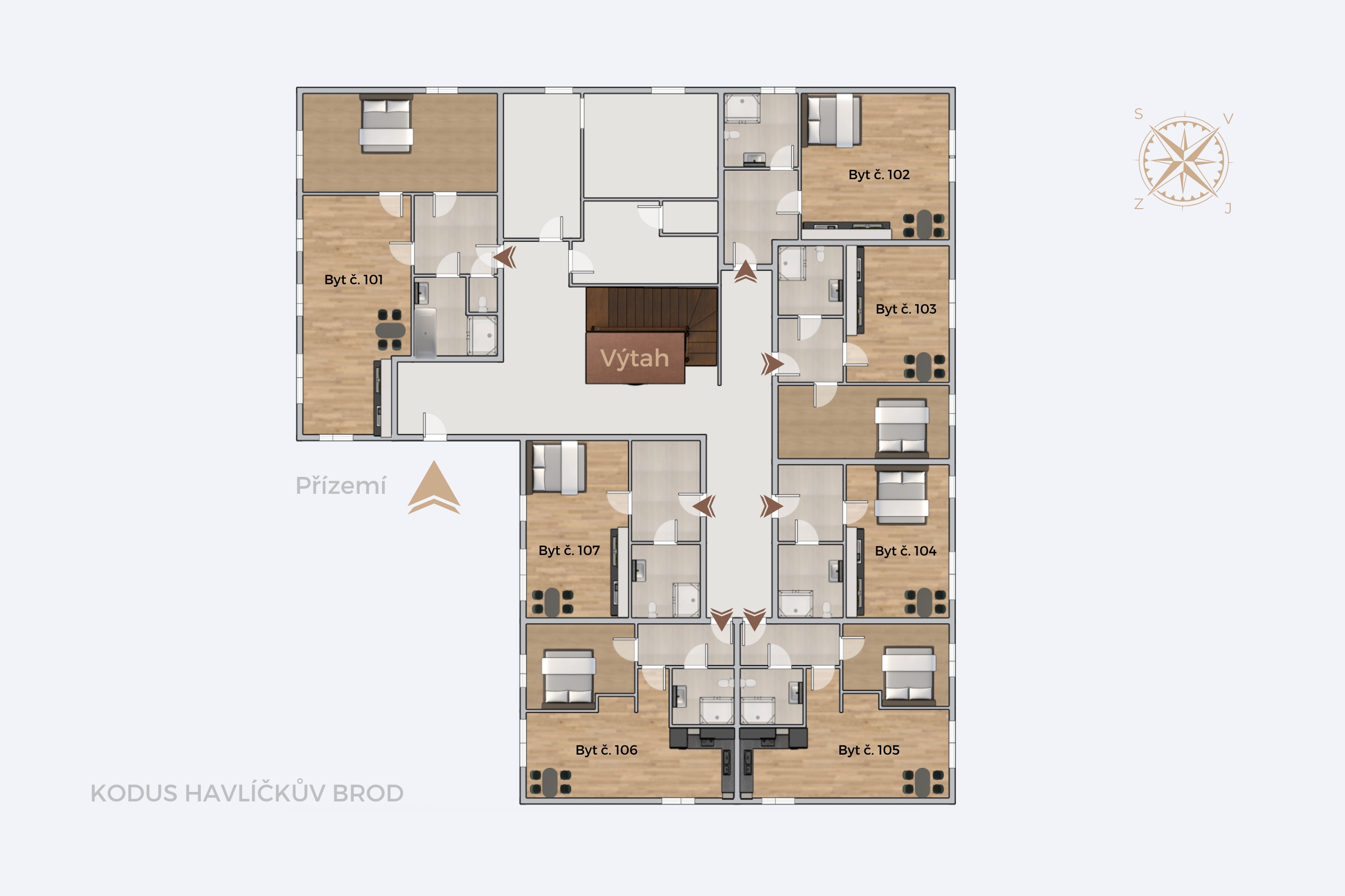 Kodus Havlíčkův Brod - půdorys 1. podlaží